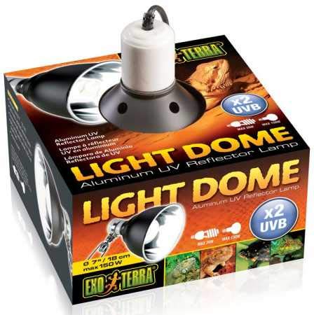 Exo Terra Light Dome 7 inch Terrarium Lamp - Reptile Heat & UVB Lighting Fixture PT2057