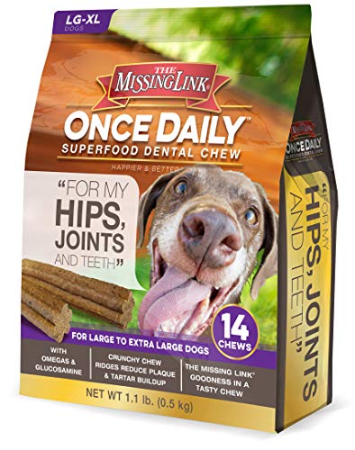 The Missing Link Once Daily Superfood Dental Chew - Hips, Joints & Teeth for Large/XL Dogs - 14 Chews (1.1 lb / 0.5 kg)
