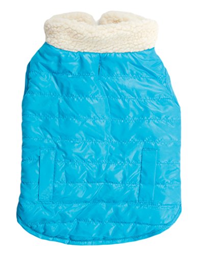 Fashion Pet Reversible Puffy Coat - Blue - Medium Dog Coat