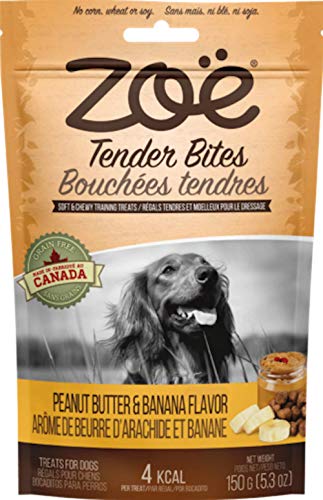 Zoe Tender Bites Dog Treats - Peanut Butter & Banana Flavor, 150g/5.3oz, All Natural, Grain-Free