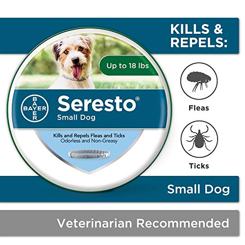 Seresto Small Dog Flea and Tick Collar, 8-Month Protection, Under 18 lbs