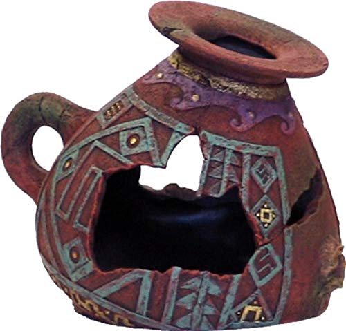 Blue Ribbon Exotic Environments Ancient Vases and Urns Incan Aquarium Ornament, Small, 5.75x4.75x4.25in