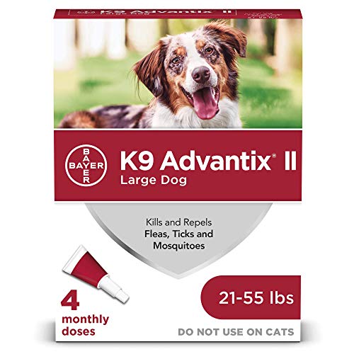 Bayer K9 Advantix II Flea, Tick and Mosquito Prevention for Large Dogs, 21 - 55 lb, 4 doses