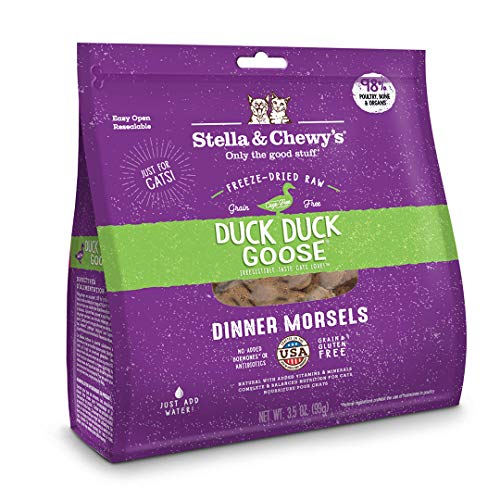 Stella & Chewy's Freeze-Dried Raw Duck Duck Goose Dinner Morsels Cat Food, 3.5 oz