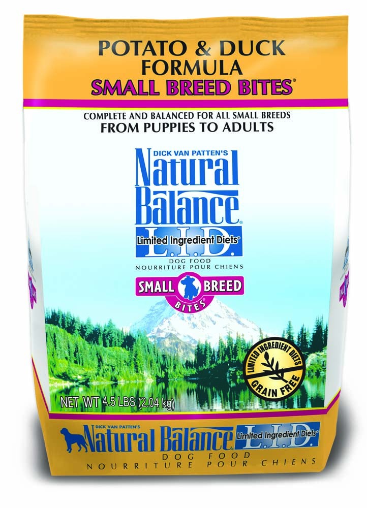 Natural Balance L.I.D. Limited Ingredient Diets Small Breed Bites Dry Dog Food, Potato & Duck Formula, 4.5 Pounds