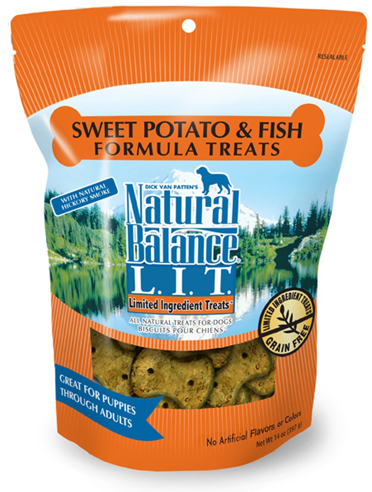 Natural Balance L.I.T. Limited Ingredient Dog Treats, Sweet Potato & Fish Formula, 14 oz