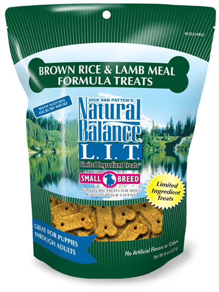 Natural Balance L.I.T. Limited Ingredient Treats Brown Rice & Lamb Meal Formula, 8 oz Dog Treats
