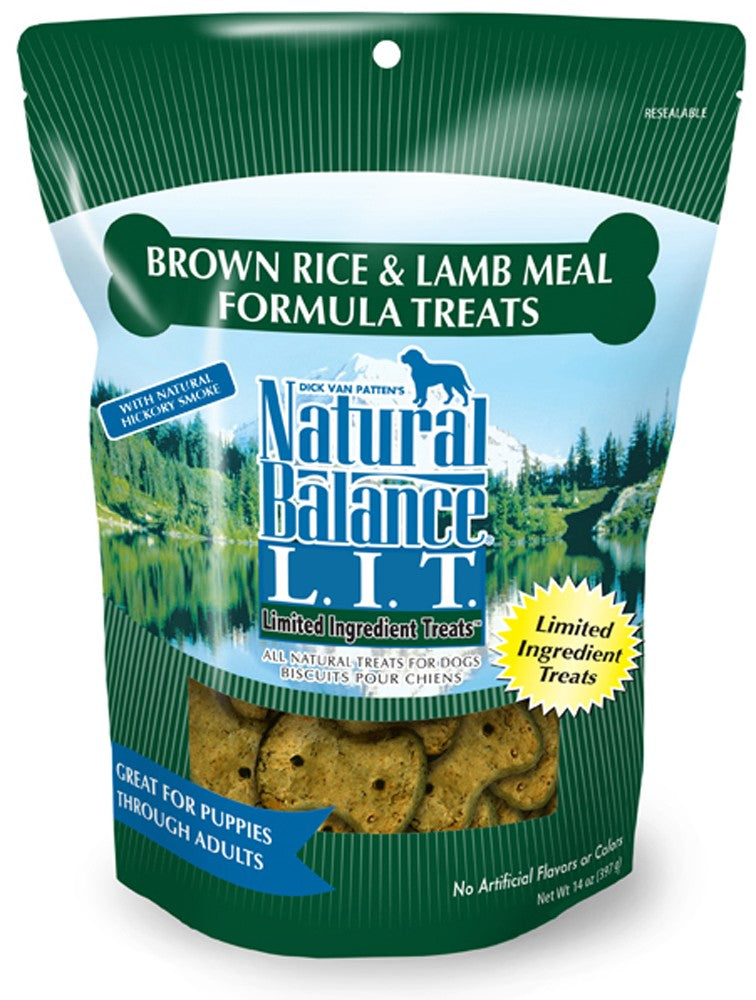Natural Balance L.I.T. Limited Ingredient Treats, Lamb & Brown Rice Biscuits, 14 oz