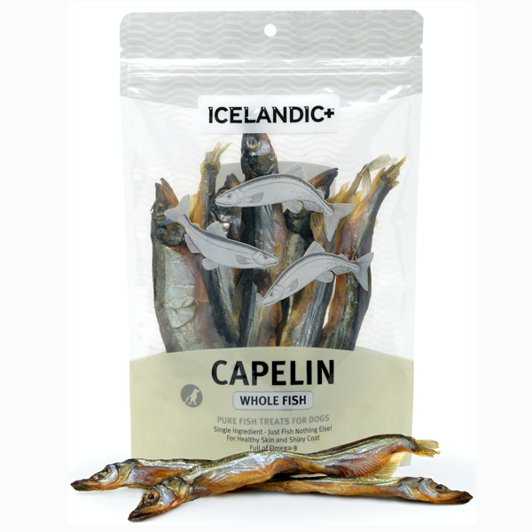 Icelandic+ Capelin Whole Fish Dog Treats - Single Ingredient, 2.5 oz Bag
