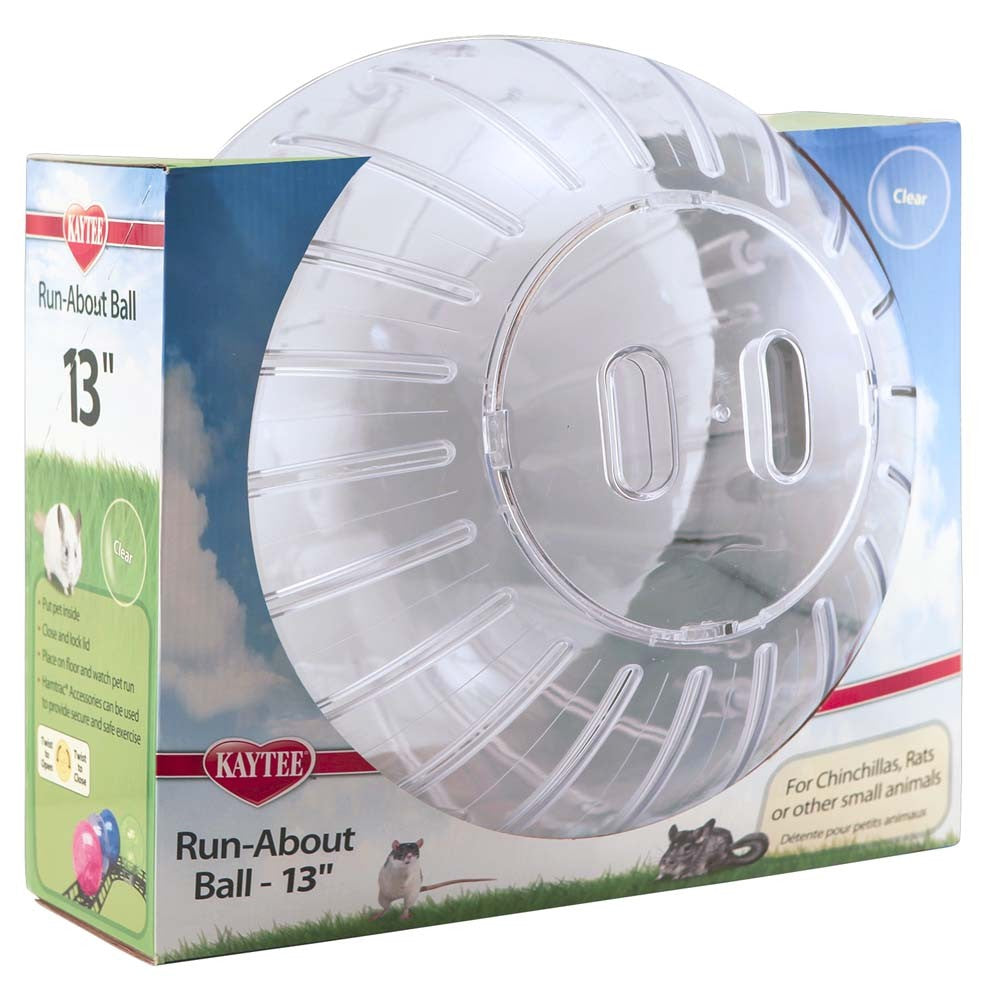 Kaytee Run-About Ball Mega - Clear - 13 inch Hamster/Gerbil Exercise Ball