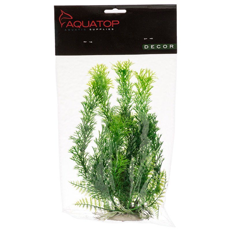 Aquatop Cabomba-Like Aquarium Plant - Green Plastic Plant with Weighted Base, 6-12 inch Sizes