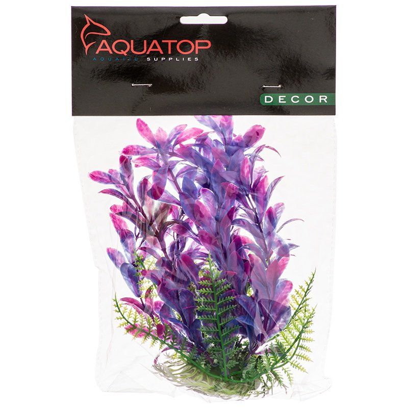 Aquatop Hygro Aquarium Plant - Pink & Purple 6" with Weighted Base