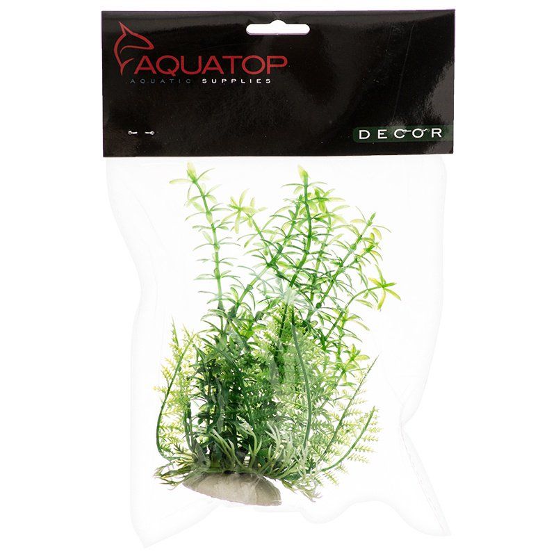 Aquatop Anacharis Aquarium Plant - Green 6" - Weighted Base Artificial Decor