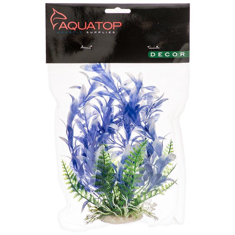 Aquatop Bacopa-Like Aquarium Plant - Blue / White 6" Fish Tank Decoration