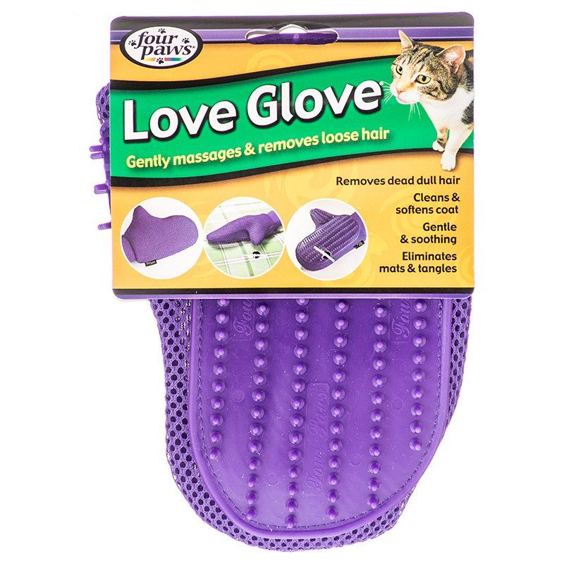 Four Paws Magic Coat Love Glove Grooming Mitt for Cats - Gentle Deshedding & Massage