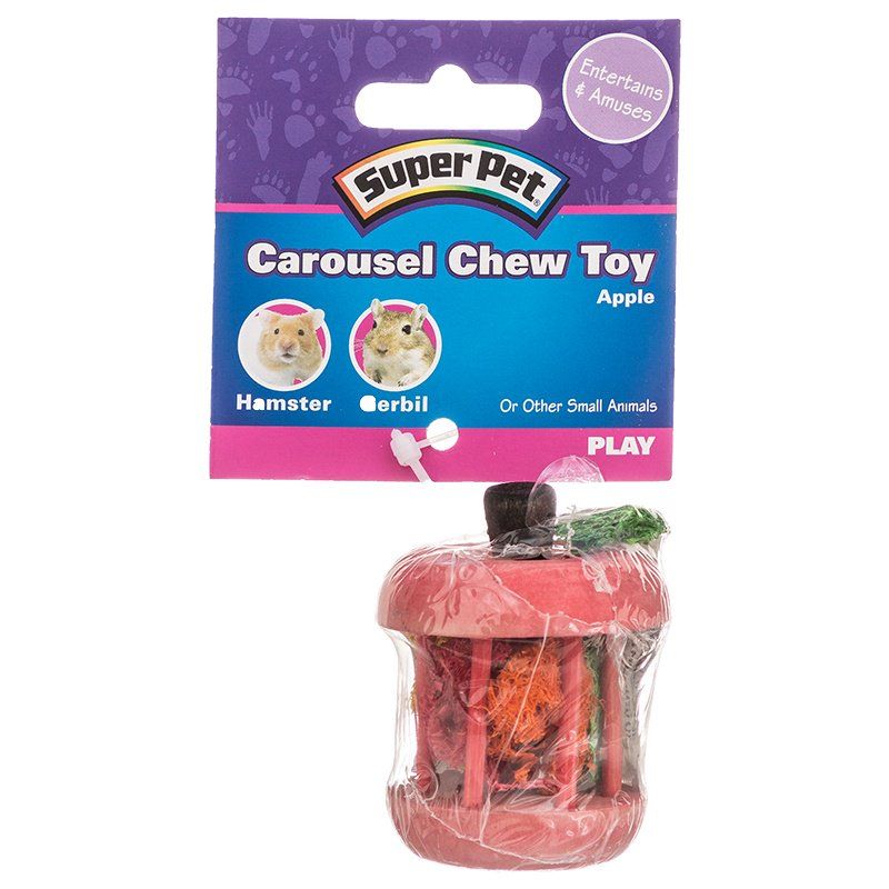 Kaytee Carousel Apple Chew Toy - Small Animal Wood & Loofah Chew