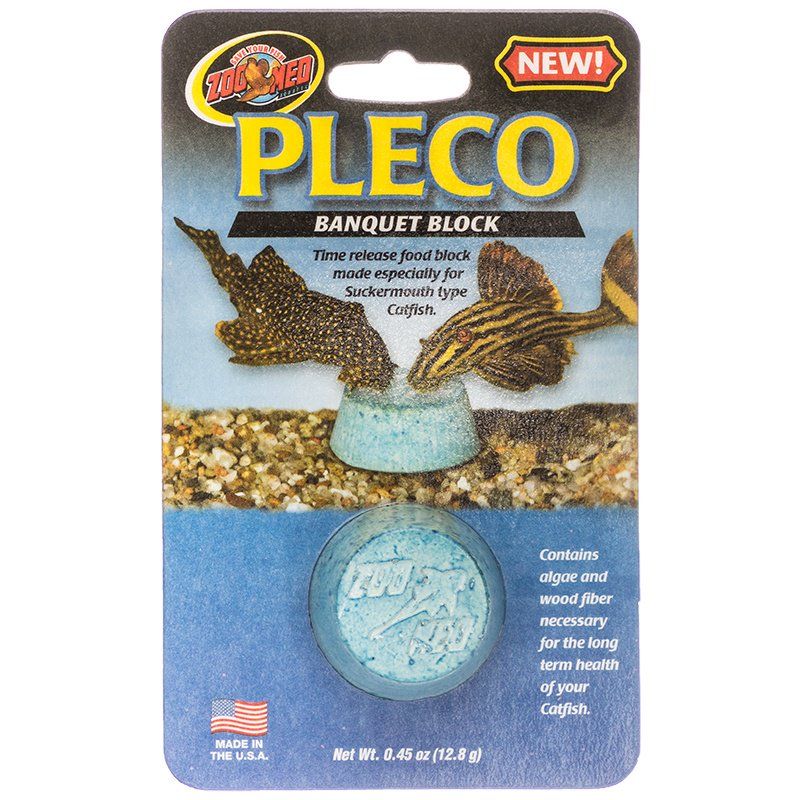 Zoo Med Pleco Banquet Block - Sucker Mouth Catfish Food, Time Release Vacation Feeder (0.45 oz)