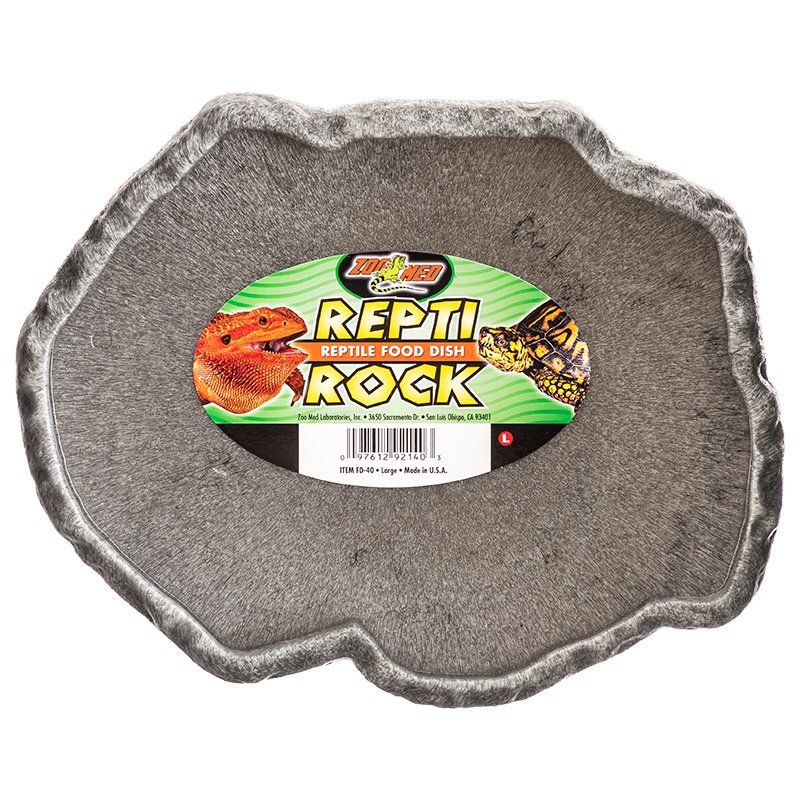 Zoo Med Repti Rock Food Dish - Large Reptile Bowl (Colors Vary)