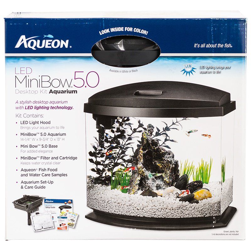 Aqueon LED Mini Bow Aquarium Kit - Black - 5 Gallon
