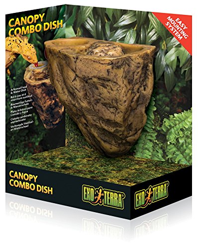 Exo Terra Elevated Gecko Dish - Canopy Combo Food and Water Dish - PT2824