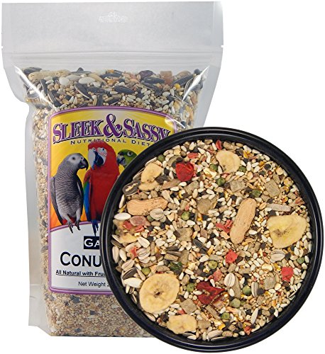 SLEEK & SASSY Garden Conure Parrot Food, 2 lbs. Nutritional Diet for Conures & Other Parrots