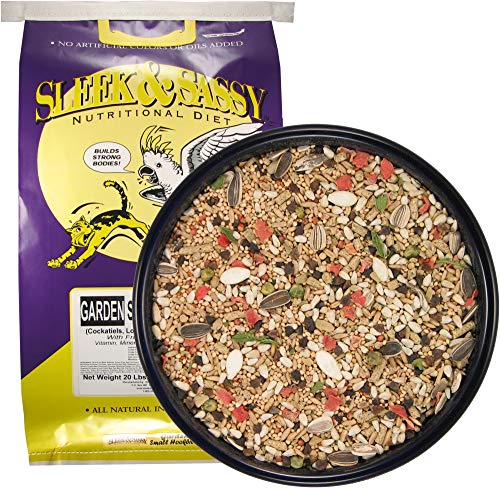 SLEEK & SASSY Garden Small Hookbill Bird Food - Cockatiels, Lovebirds, Conures - 20 lbs.