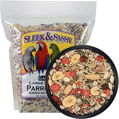 Sleek & Sassy Garden Large Hookbill Parrot Food - Conures, Amazons, African Greys, Macaws & More (4 lb)