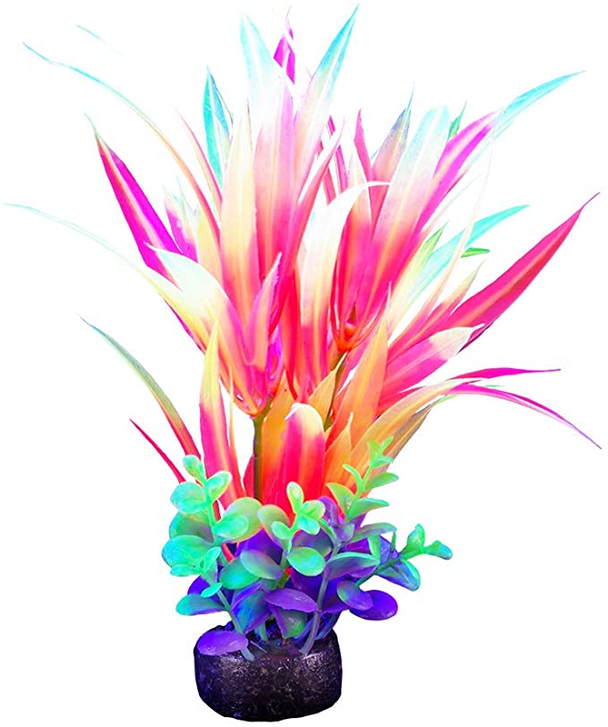 Marina iGlo Plant Rainbow Hygro 5.5 Inch Aquarium Decoration Glows Under Blue LED Lights
