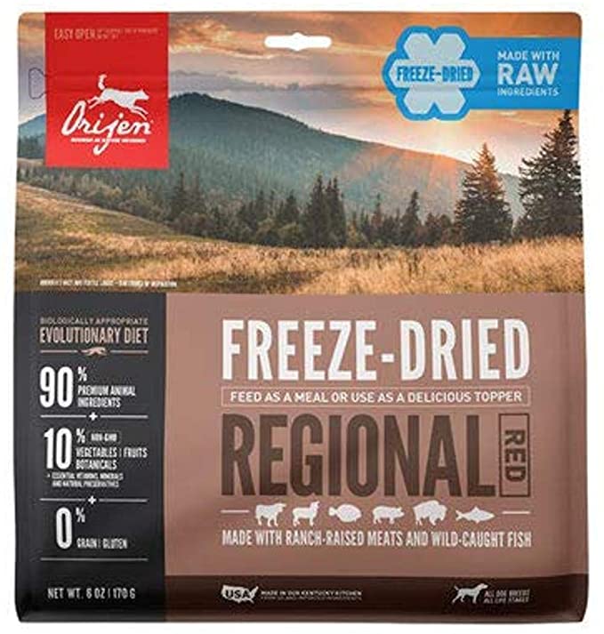 Orijen Regional Red Freeze Dried Dog Food - Grain Free, High Protein, 6 oz