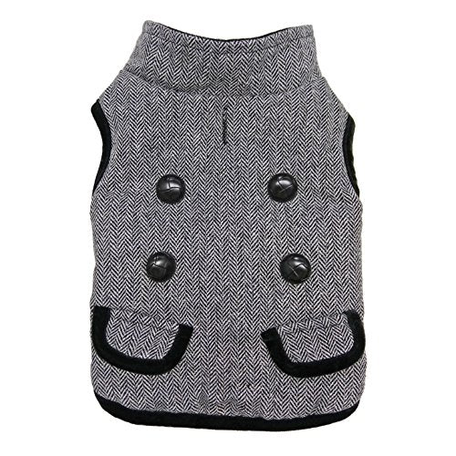 Fashion Pet Tweed Coat - Gray - XS