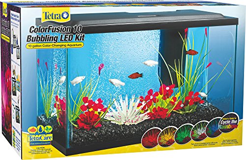 Tetra 10-Gal Color Fusion Glass Bubbling Aquarium Starter Kit with LED
