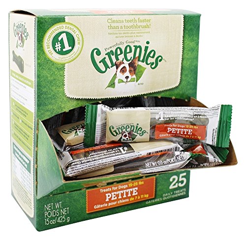 Greenies Dental Chews Petite Treats for Dogs, 25 Count Mini-Me Merchandisers