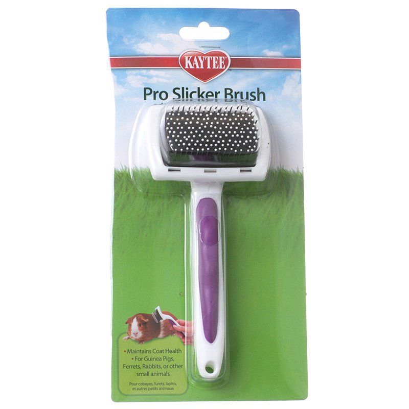 Kaytee Pro-Slicker Brush for Small Animals - Pet Grooming Brush, Removes Hair & Prevents Hairballs
