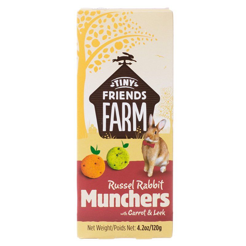 Tiny Friends Farm Russel Rabbit Munchers with Carrot & Leek - 4.2 oz Rabbit Treats