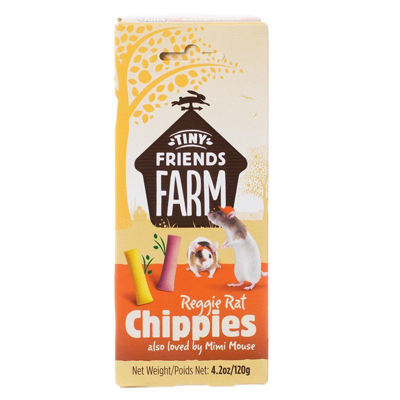 Tiny Friends Farm Reggie Rat & Mouse Chippies Treats - 120g Crunchy Baked Bites