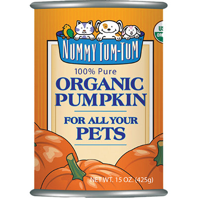 Nummy Tum Tum Organic Pumpkin for Dogs & Cats - 15 oz Can - Pure Pumpkin Digestive Health