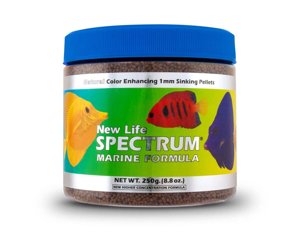 New Life Spectrum Marine Fish Formula 1mm Sinking Pellets, 250gm/300gm - Color Enhancing Food