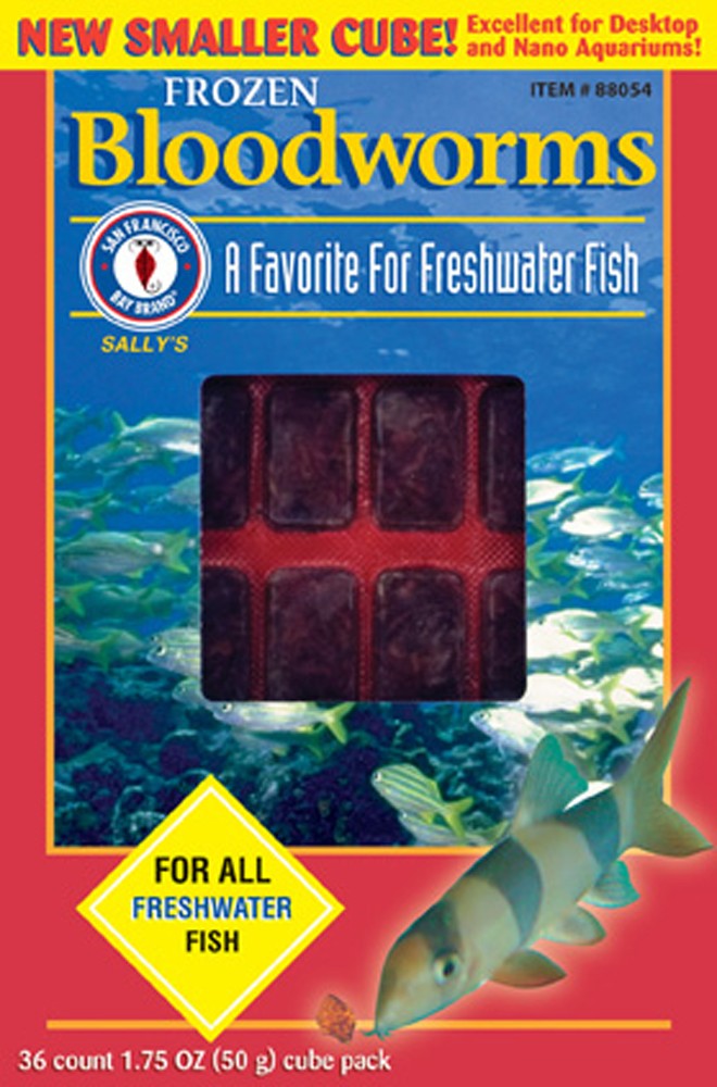 San Francisco Bay Frozen Bloodworm Cubes - 1.75oz (50g) - Fish Food