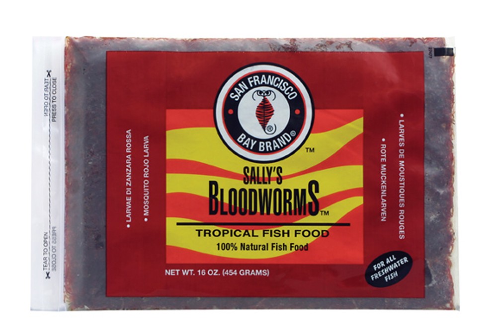 San Francisco Bay Frozen Bloodworms Flat Pack - 16 oz - Fish Food
