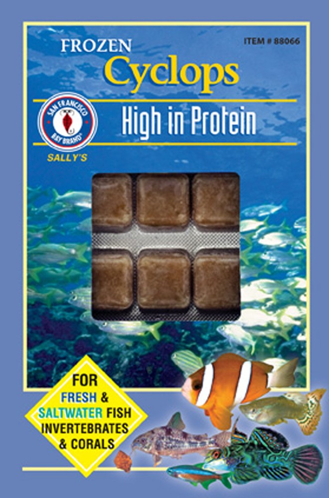San Francisco Bay Brand Frozen Cyclops Cubes - 3.5 oz (100g) - Reef Tank Fish Food