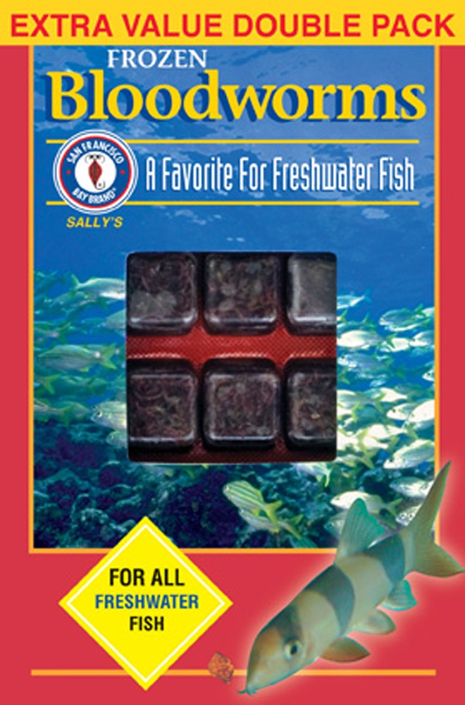 San Francisco Bay Brand Frozen Bloodworms - 7 oz Cube - Fish Food