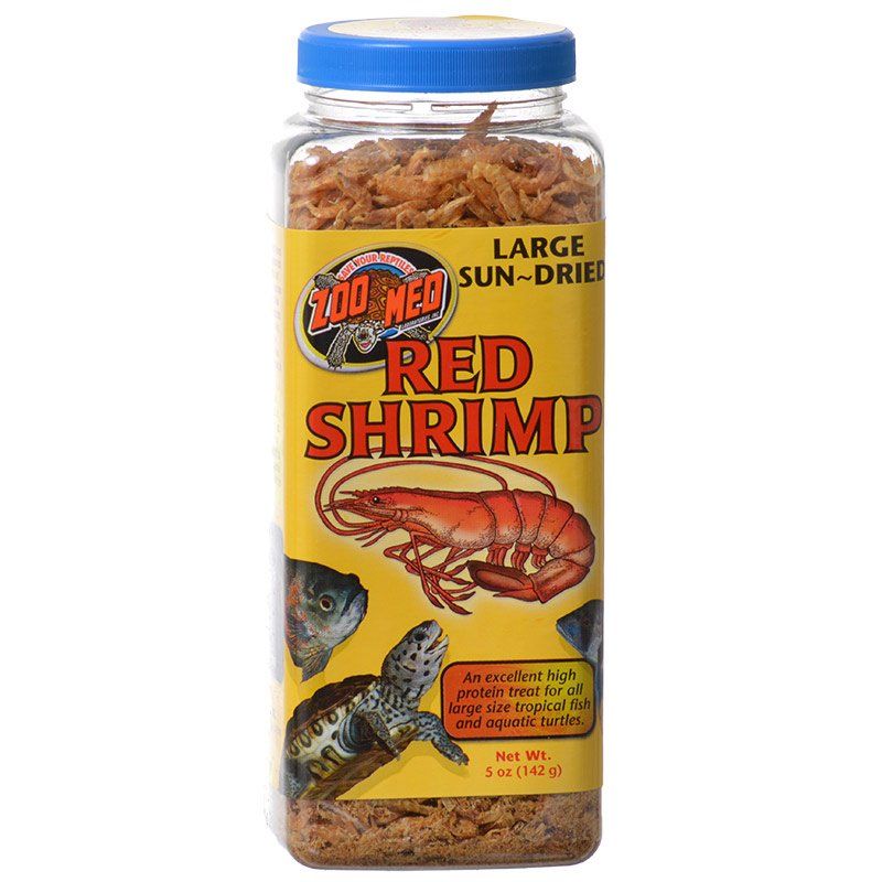 Zoo Med Large Sun-Dried Red Shrimp, Turtle & Fish Treat, High Protein Food, 5 oz