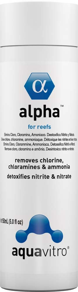 AquaVitro Alpha - Concentrated Saltwater Conditioner - Removes Chlorine, Chloramine, Ammonia - 150ml