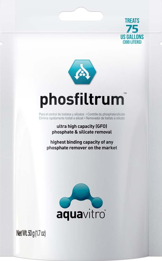 Seachem aquavitro Phosfiltrum - Phosphate & Silicate Remover - 50g GFO Aquarium Filter Media