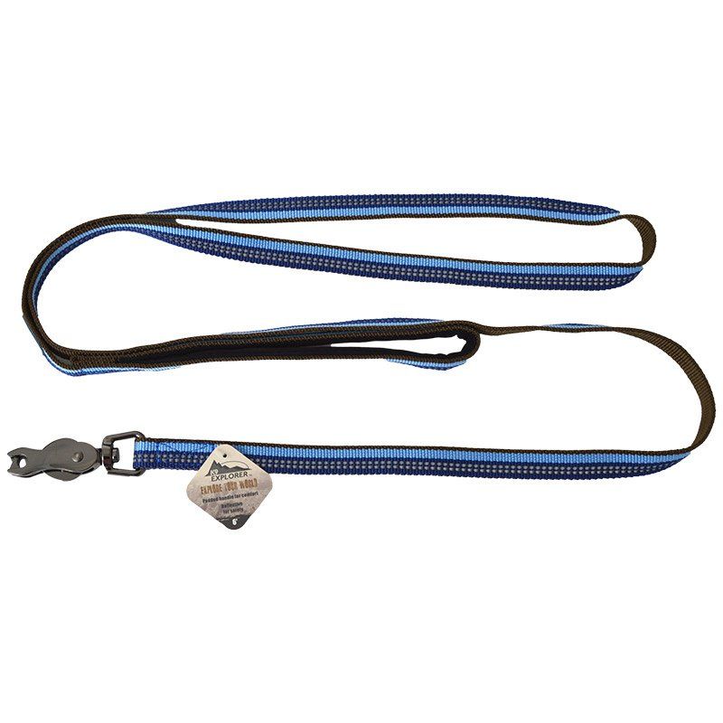 K9 Explorer Sapphire Reflective Dog Leash with Scissor Snap - 5/8" x 6' Coastal Pet