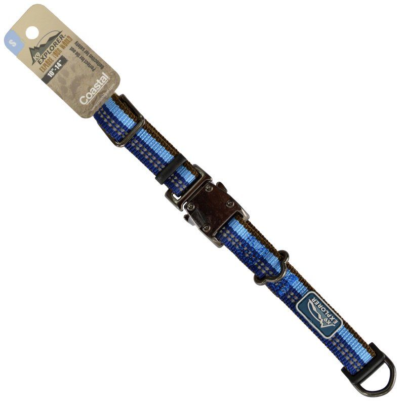 Coastal Pet K9 Explorer Reflective Dog Collar - Sapphire - 5/8" x 10-14" - Adjustable