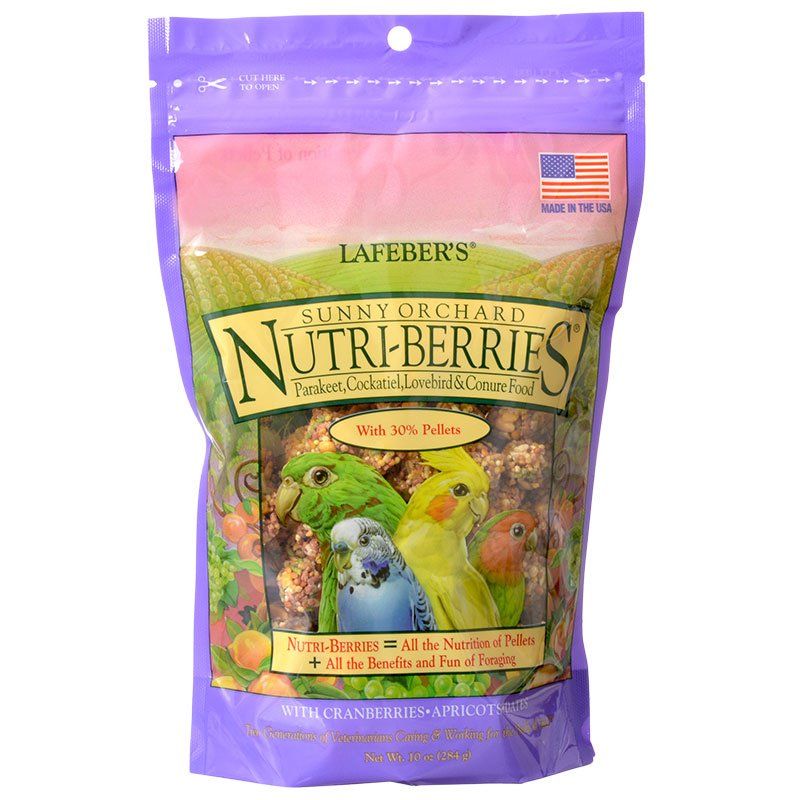 Lafeber's Sunny Orchard Nutri-Berries - Cockatiel, Parakeet, Lovebird & Small Conure Food - 10 oz