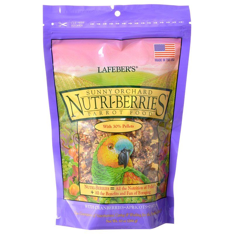 Lafeber Nutri-Berries Sunny Orchard Parrot Food - 10 oz Parrot Treat with Apricots, Dates, & Cranberries