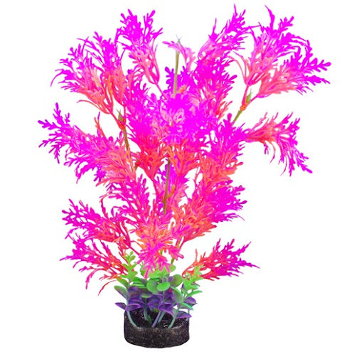 Marina iGlo Whisteria Aquarium Plant, Pink/Orange, 12.5" - Fluorescent Decor