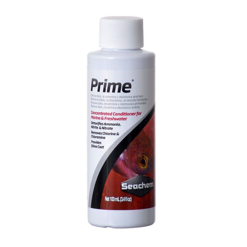 Seachem Prime Water Conditioner - 100 mL (3.4 fl oz) - Ammonia & Chlorine Remover